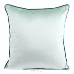 Poszewka welwetowa dwukolorowa 40x40 MEL 2 ciemny turkus morska z ozdobną wypustką - 4