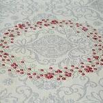 Bieżnik świąteczny 45x140 1198 gobelinowy srebrzysty z gwiazdką betlejemską i połyskującą srebrną nicią - 5