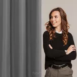 Zasłona gotowa na przelotkach 140x250 ADARI grafitowa jednokolorowa z matowej tkaniny - 6