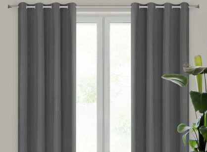 Zasłona na przelotkach 140x250 ADARI grafitowa jednokolorowa z matowej tkaniny