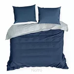 Pościel satynowa 220x200 RAYA biała granatowa w paseczki - 6