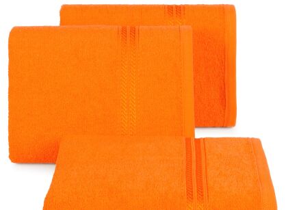 Ręcznik bawełniany 70x140 LORI pomarańczowy z delikatną bordiurą z błyszczącą nicią