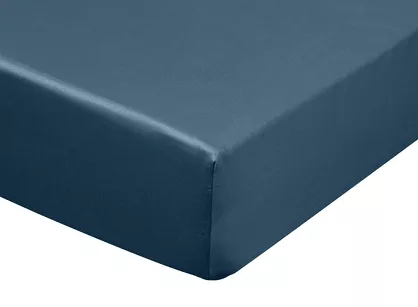 Prześcieradło z satyny bawełnianej z gumką DINA granatowe 160x200 z kolekcji Diva Line