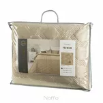 Narzuta welwetowa 170x210 SOFIA 5 beżowa pikowana hot press w geometryczny wzór - 6