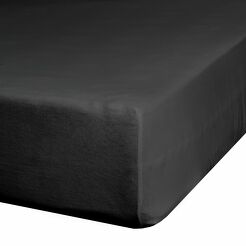 Prześcieradło z bawełny jersey z gumką czarne 120x200 Design 91