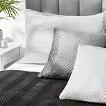 Poszewka welwetowa 50x70 Sofia biała pikowana w gęstą jodełkę - 4