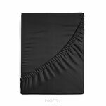 Prześcieradło z bawełny jersey z gumką czarne 220x200 Design 91 - 5