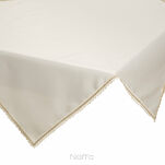 Nakładka 85x85 LACE kremowa wykończona szampańską koronką - 5