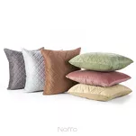 Poszewka welwetowa 40x40 LUIZ 3 grafitowa pikowana w geometryczny wzór Design 91 - 2