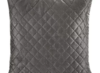Poszewka welwetowa 40x40 LUIZ 3 grafitowa pikowana w geometryczny wzór Design 91