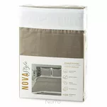 Pościel satyna bawełniana 160x200 LAURA kawowa zdobiona ozdobną białą kantą z kolekcji Nova Style - 7