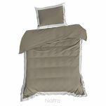 Pościel satyna bawełniana 160x200 LAURA kawowa zdobiona ozdobną białą kantą z kolekcji Nova Style - 6