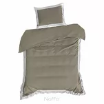 Pościel satyna bawełniana 160x200 LAURA kawowa zdobiona ozdobną białą kantą z kolekcji Nova Style - 5