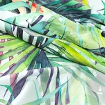 Zasłona na przelotkach welwetowa 140x250 ROMMY biała z zielonym fioletowym nadrukiem egzotycznych liści i kwiatów - 8