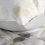 Pościel satynowa 220x200 SPRING 94 biała z wzorem popielatych liści z kolekcji Classic - 4