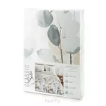 Pościel satynowa 220x200 SPRING 94 biała z wzorem popielatych liści z kolekcji Classic - 7