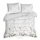 Pościel satynowa 220x200 SPRING 94 biała z wzorem popielatych liści z kolekcji Classic - 6