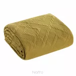 Narzuta 220x240 ALARA 2 musztardowa pikowana z mikrofibry wzór rombów - 4