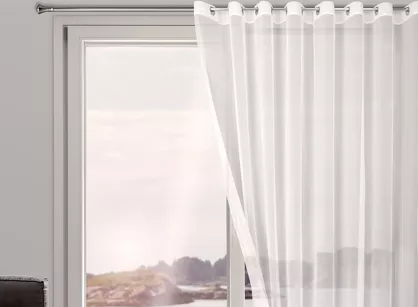 Firana na przelotkach 350x250 TAMINA biała gładka jednokolorowa