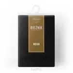 Bieżnik bawełniany 40x140 STELLA 1 czarny zdobiony kantą z wplecioną nicią srebrną - 4