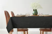 Bieżnik bawełniany 40x140 STELLA 1 czarny zdobiony kantą z wplecioną nicią srebrną - 6