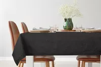 Bieżnik bawełniany 40x140 STELLA 1 czarny zdobiony kantą z wplecioną nicią srebrną - 6