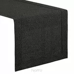 Bieżnik bawełniany 40x140 STELLA 1 czarny zdobiony kantą z wplecioną nicią srebrną - 3