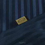 Pościel satynowa 220x200 VERA jednokolorowa gładka granatowa w prążki - 8