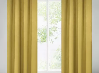 Zasłona na przelotkach 135x250 ROSSIE zaciemniająca musztardowa jednokolorowa