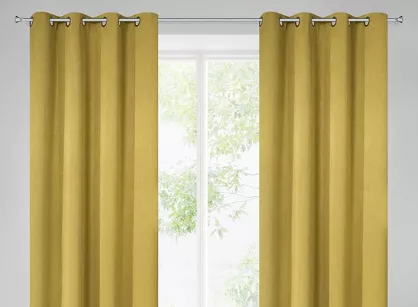 Zasłona na przelotkach 135x250 ROSSIE zaciemniająca musztardowa jednokolorowa