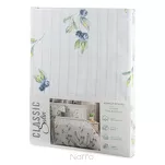 Pościel satynowa 160x200 RAYA 4 biała granatowa nadruk jagód - 8