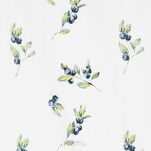 Pościel satynowa 160x200 RAYA 4 biała granatowa nadruk jagód - 4