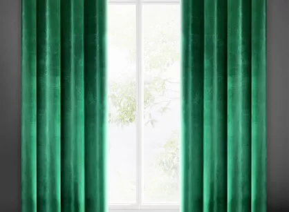 Zasłona na przelotkach 140x250 SAMANTA welwetowa ciemna zieleń o subtelnym połysku