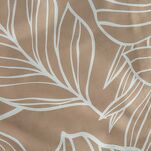 Pościel satynowa 140x200 SPRING 81 jasny brąz z wzorem białych wyrazistych liści z kolekcji Classic - 3