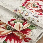 Obrus gobelinowy 140x180 1182 czerwony z wzorem kwiatów piwoni - 4