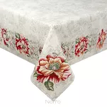 Obrus gobelinowy 140x180 1182 czerwony z wzorem kwiatów piwoni - 2