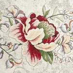 Obrus gobelinowy 140x180 1182 czerwony z wzorem kwiatów piwoni - 3