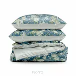 Pościel satynowa 220x200 SPRING 68 niebiesko miętowa nadruk kwiatów - 7