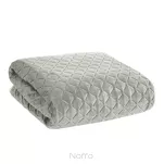 Narzuta na fotel welwetowa 70x160 DIMON srebrna pikowana w geometryczny wzór - 5