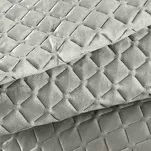 Narzuta na fotel welwetowa 70x160 DIMON srebrna pikowana w geometryczny wzór - 2