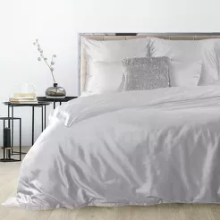 Pościel satynowa 140x200 DINA jednokolorowa gładka srebrna z kolekcji Diva Line