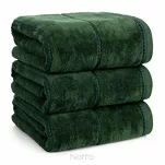 Ręcznik bawełniany 70x140 MARI zielony z welurową bordiurą w pasy - 4