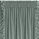 Zasłona na taśmie 140x270 ROSES Eva Minge welwetowa miętowa z pasem róż 3D - 4