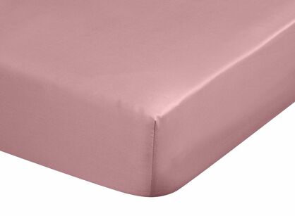 Prześcieradło z satyny bawełnianej z gumką DINA pudrowe 140x200 z kolekcji Diva Line