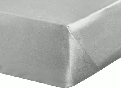 Prześcieradło satyna bawełniana bez gumki DINA srebrne 180x210 z kolekcji Diva Line