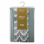 Obrus 140x220 z bieżnikiem 33x220 ANITA 2 popielaty z kontrastowym wzorem botanicznym - 6