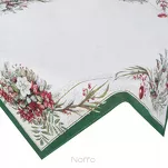 Obrus świąteczny 140x220 4115 gobelinowy z szenili naturalny zielony z gwiazdą betlejemską - 4