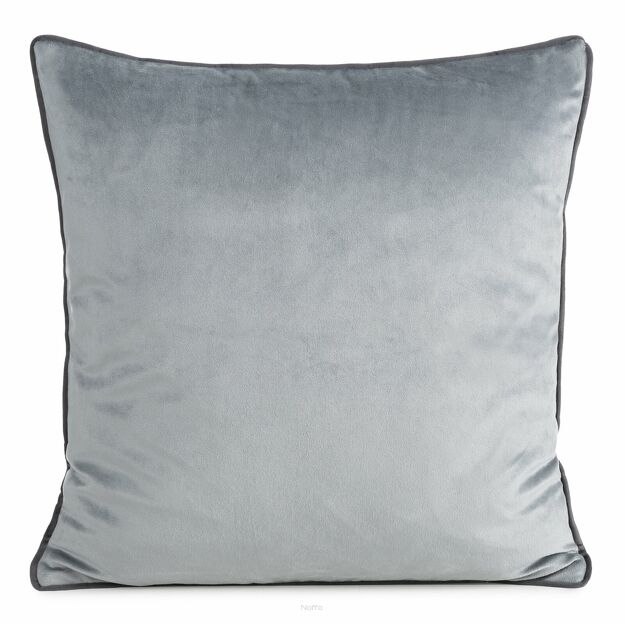 Poszewka welwetowa 45x45 GAJA 2 jednokolorowa srebrna obszyta lamówką