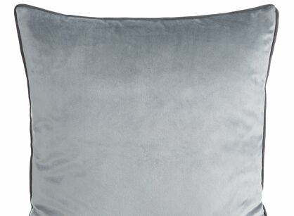 Poszewka welwetowa 45x45 GAJA 2 jednokolorowa srebrna obszyta lamówką