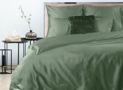 Pościel satynowa 140x200 NOVA 3 jednokolorowa gładka szałwiowa